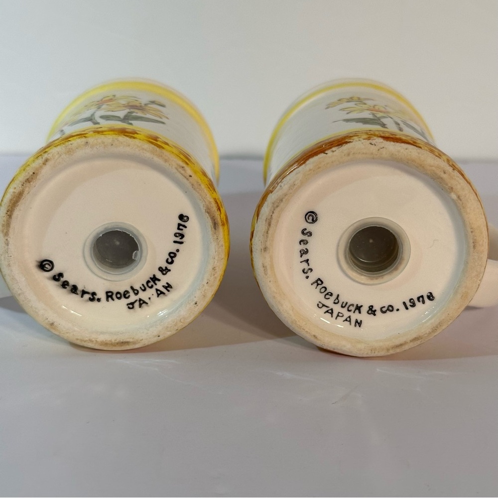 Vintage Sears Roebock & Co Japan Salt & Pepper Shaker 1976/1978?? 4.5” Floral - Picture 4 of 10